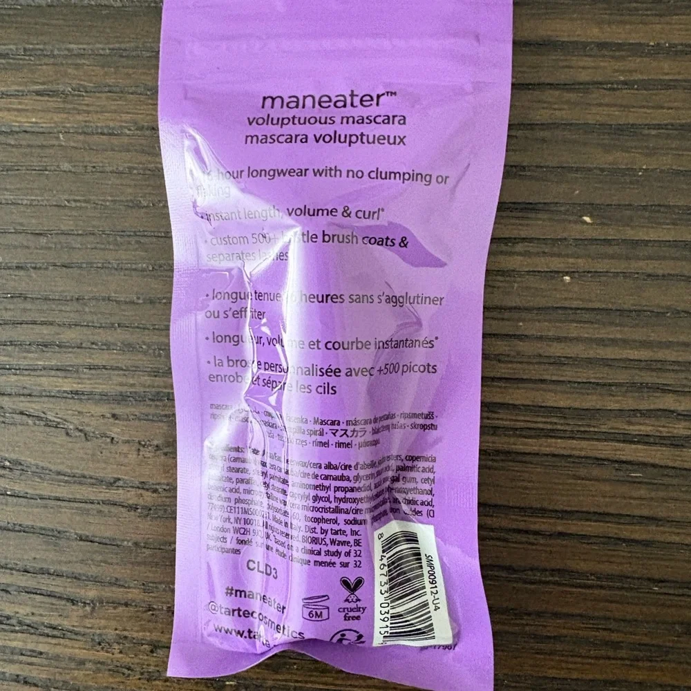 4/$20 NEW Tarte Maneater Voluminous Mascara- travel size